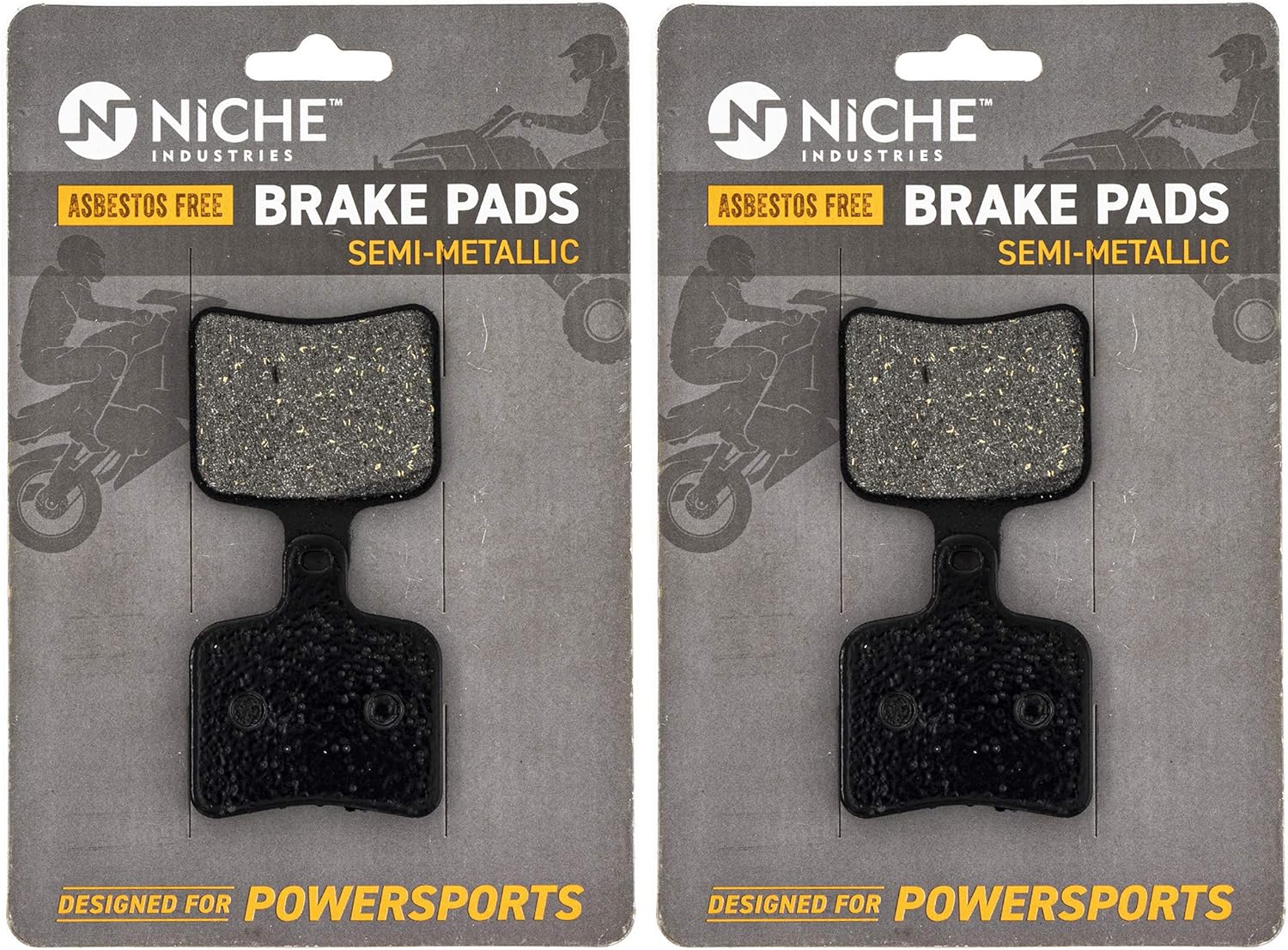 NICHE Brake Pad Set for Polaris RMK 800 Pro 600 Assault SKS 850 2206462 Rear Semi-Metallic 2 Pack Pack of 2