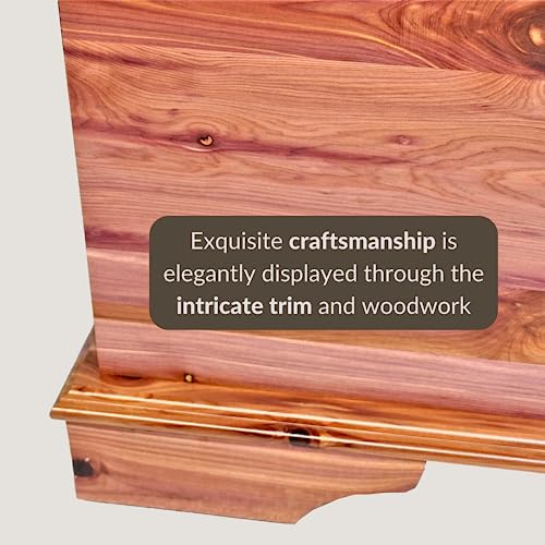 42" Heirloom Aromatic Red Cedar Hope Chest, Storage Trunk for Blankets - Amish Made in America (Large, Natural)