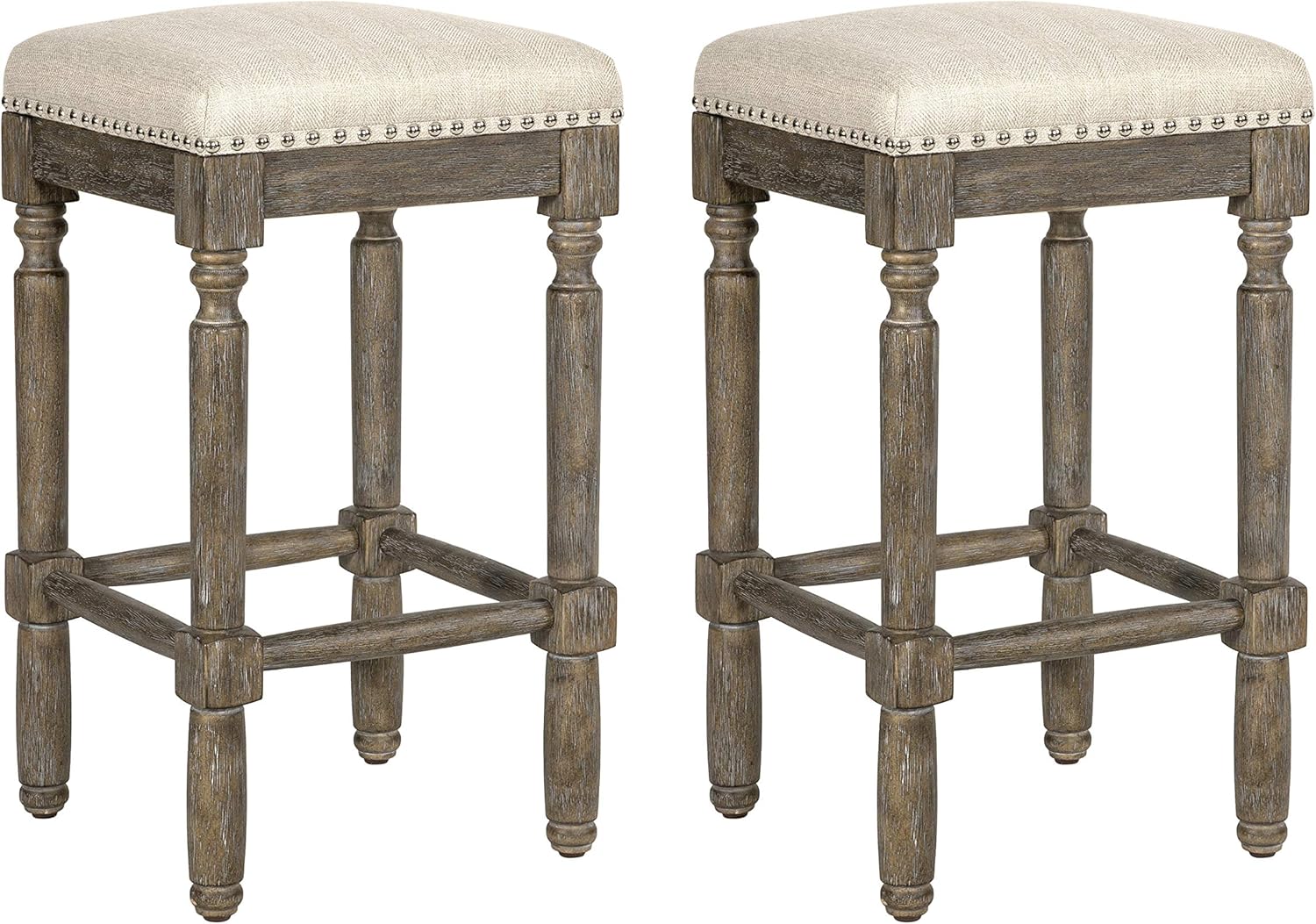 Ball & Cast Kitchen Counter Pub-Height Barstool 26 Inch Seat Height Taupe Set of 1