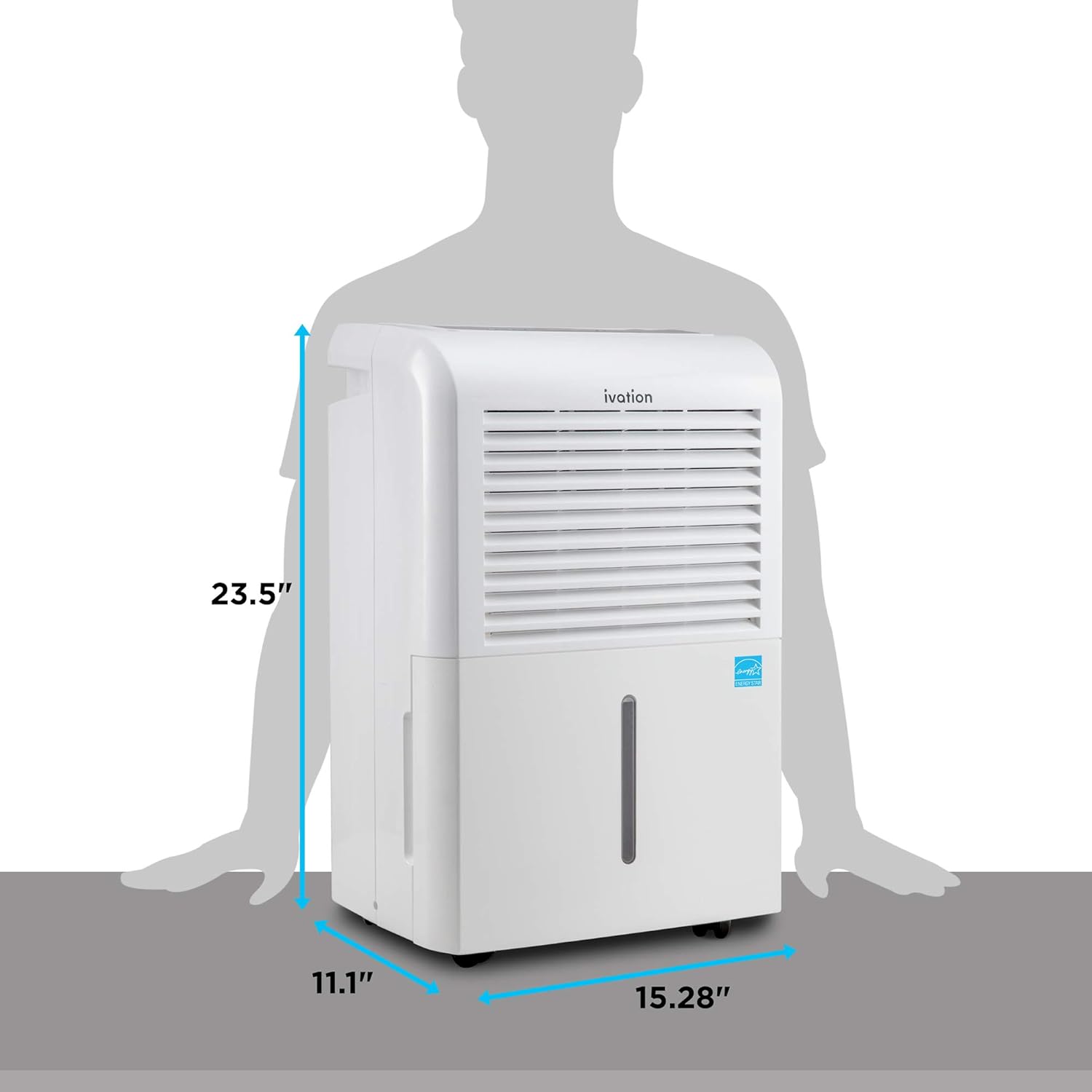 Ivation 4,500 Sq Ft Energy Star Dehumidifier with Pump, Large Capacity Compressor Includes Programmable Humidity, Hose Connector, Auto Shutoff and Restart and Washable Filter (4,500 Sq Ft W/ Pump)