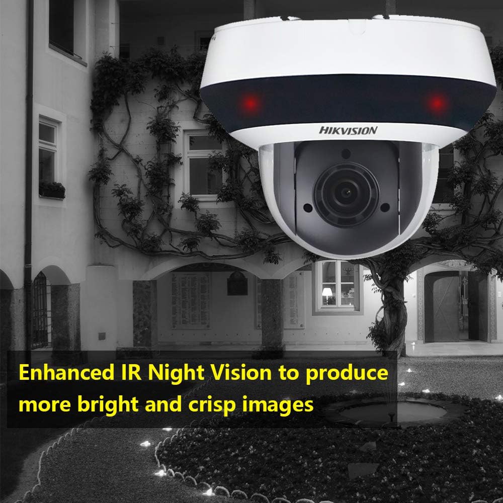 Hikvision 4MP POE Mini PTZ IP Camera DS-2DE2A404IW-DE3,Pan/Tilt/2.8mm~12mm 4X Optical Zoom，Smart IR Night Vision，Audio/Alram Interface， H.265+, Upgrade Version for DS-2DE3304W-DE