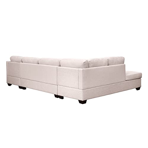 Modern Large U-Shape Sectional Sofa, Double Extra Wide Chaise Lounge Couch, Beige Sofas & Couches for Living Room