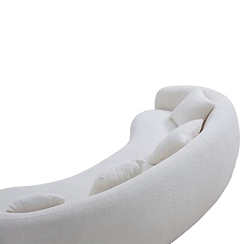 Couch Contemporary Half-Moon Curved Symmetrical Modular Sectional Sofa for Living Room, 6 Toss Pillows Included, 140.94”Lx 41.73”Wx 33.46”H, Ginger