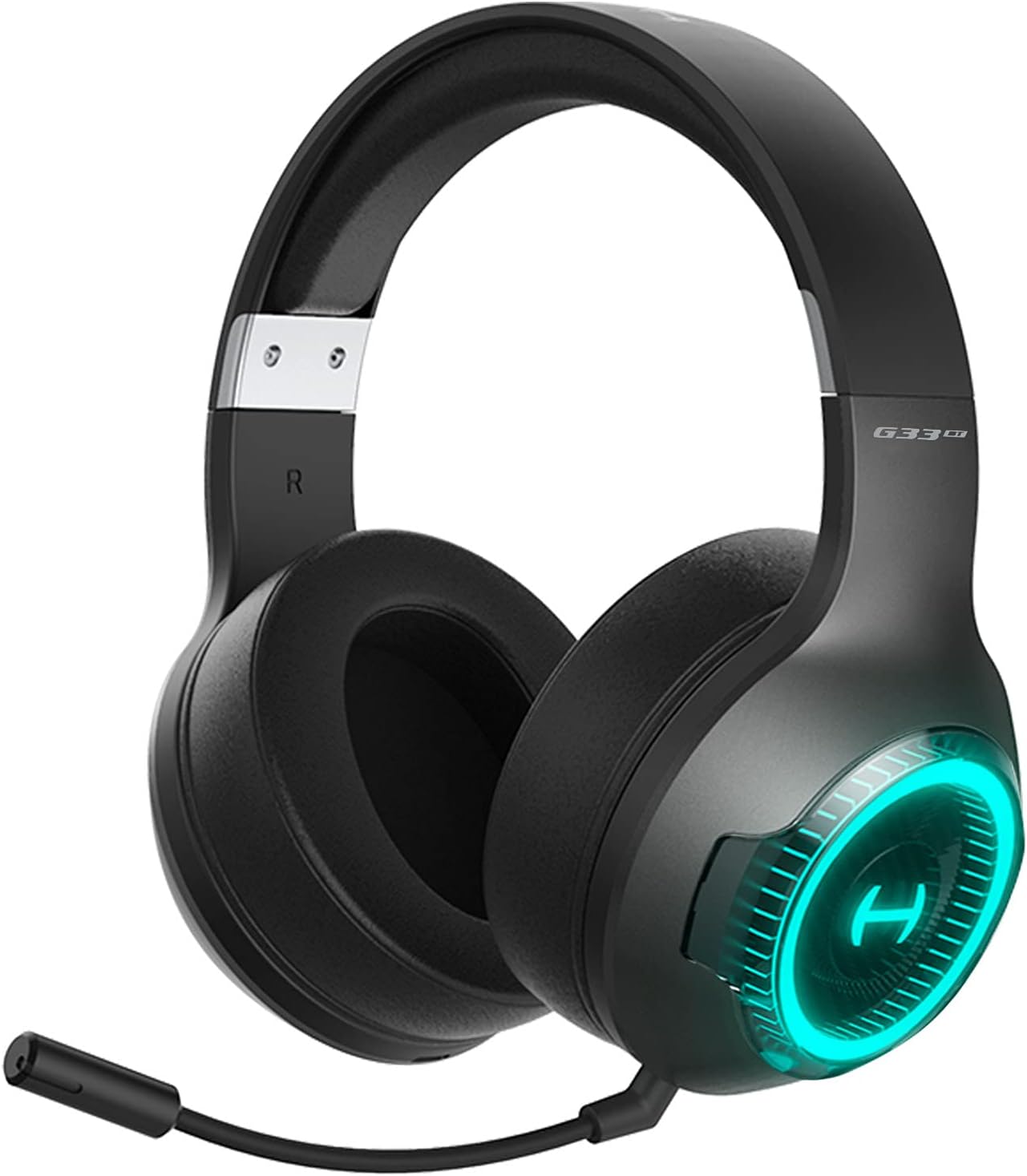 HECATE by Edifier G33BT Bluetooth Wireless Gaming Headset, 60ms Low Latency Bluetooth Headphones with Mic, Wireless Headset with Detachable Microphone 48H Playtime and RGB Lighting Pack of 2