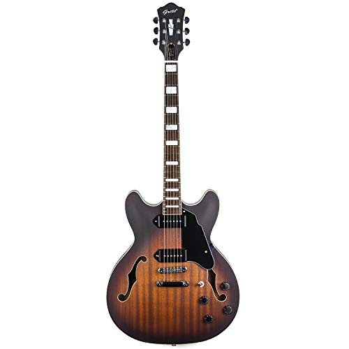 GROTE Electric Guitar Semi-Hollow Body Guitar matte finished P90 (Grey)