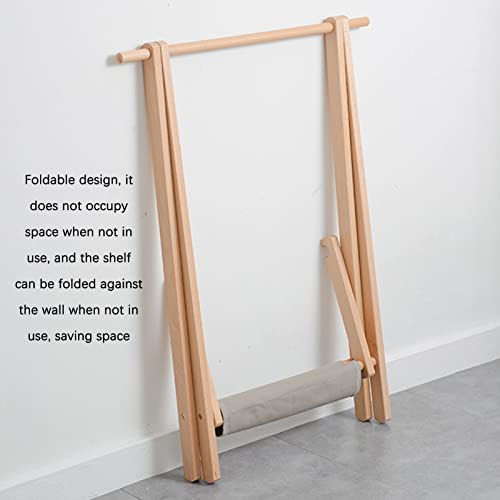 Child Coat Rack Stand Clothes Rack Stand, Keep Kids Garment Hat Dress Toy Items Organised, Single Hanging Rail Hall Bedroom Kindergarten Storage Shelf, Space-Saving (Color : Wood Color, Siz
