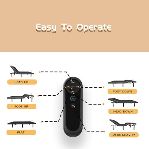 Adjustable Bed Frame Twin XL,Zero Gravity Electric Bed with Wireless Remote,Adjustable Bed Base,Under Bed Light,Head and Foot Incline, Dual USB Ports,Easy Assembly,Deep Sleep(TXL)