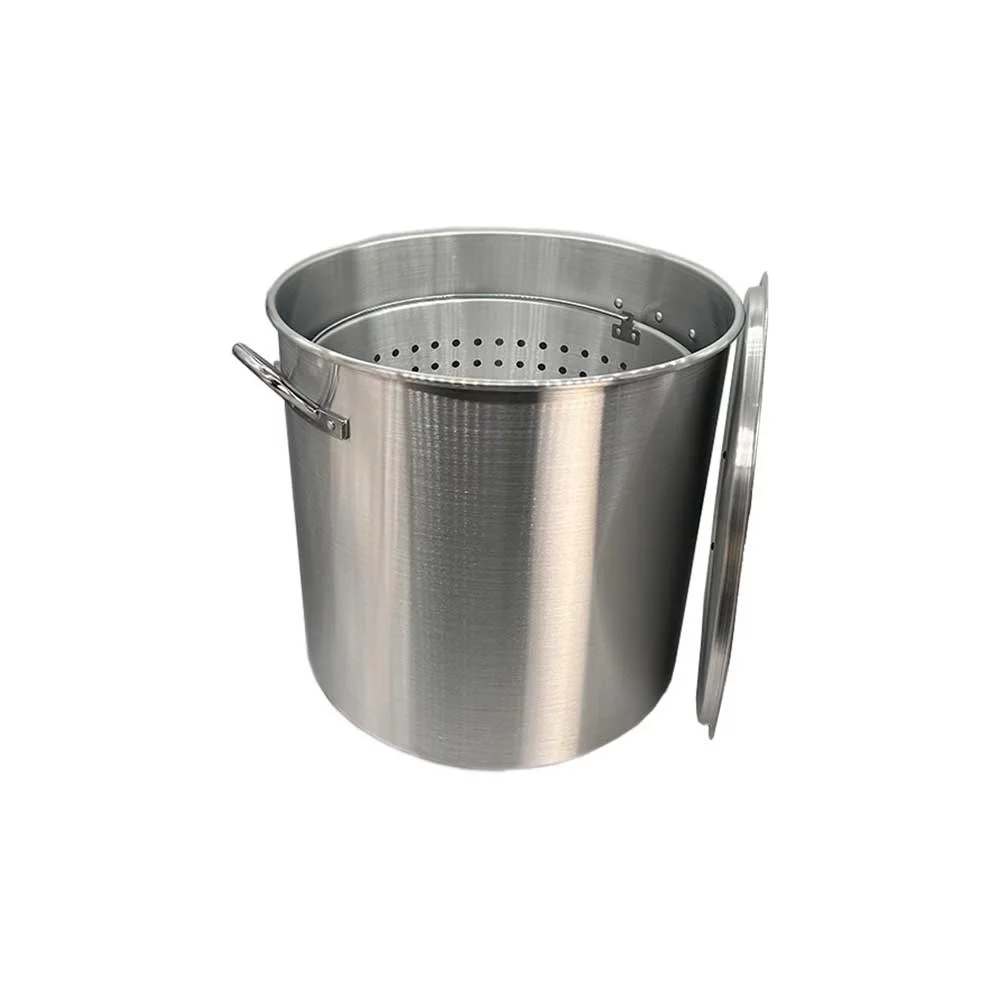 Nexgrill 120 Qt. Aluminum Stock Pot w/ Strainer Basket and Lid, Perfect for Seafood Boil, Crawfish, Outdoor Cooking