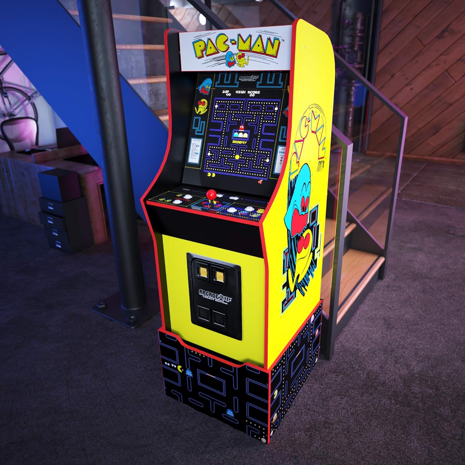 Arcade1UpBandai Namco Entertainment Legacy Edition Arcade Machine, 4-Foot —12-in-1 Pac-Man Arcade Game Machine for Home, 17” Color LCD Screen —Includes Custom Arcade Game Riserand Light-Up Marquee