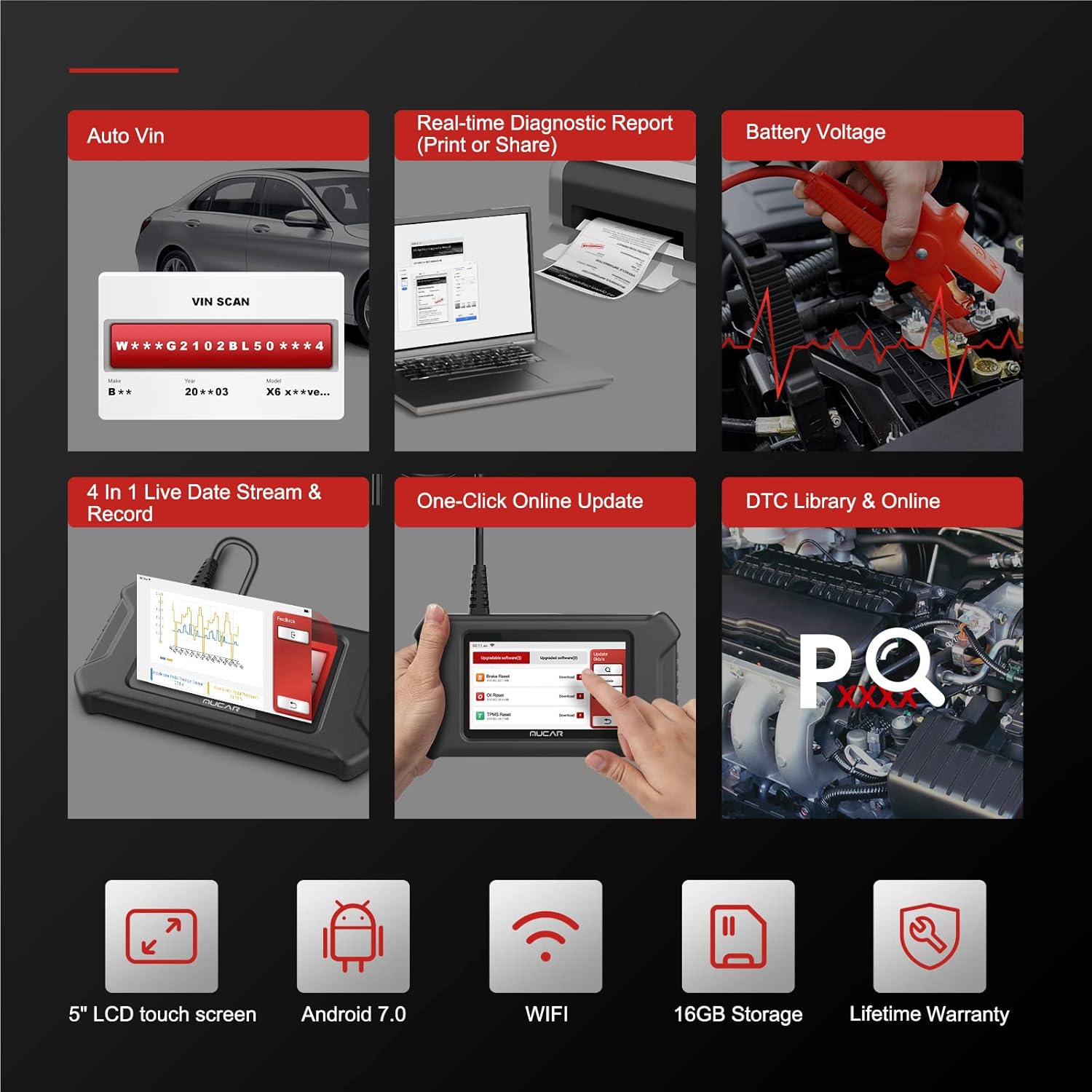 mucar OBD2 Scanner, CS99 2022 Newest OE-Level All Systems Car Scanner for Cars, Oil/EPB/SAS/DPF/Throttle Matching Reset Diagnostic Scan Tool, AUTO VIN, Fres Lifetime Update