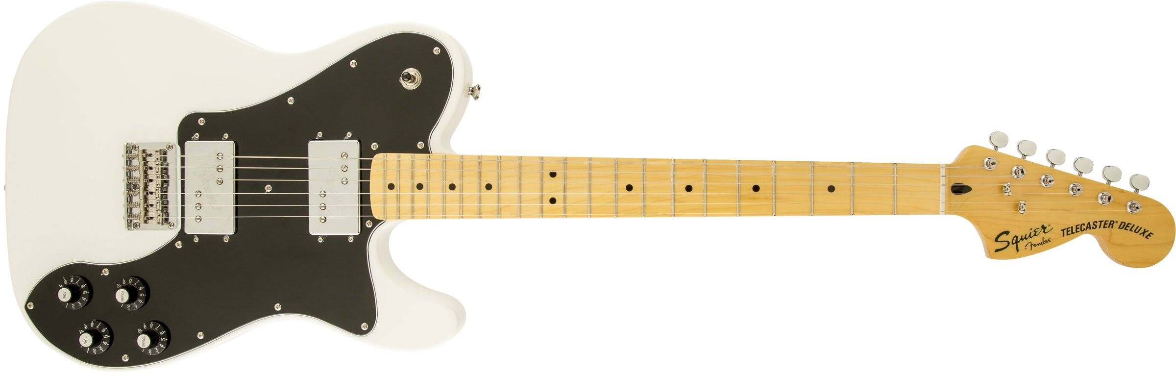 Squier Vintage Modified Telecaster Deluxe Electric Guitar (Olympic White)