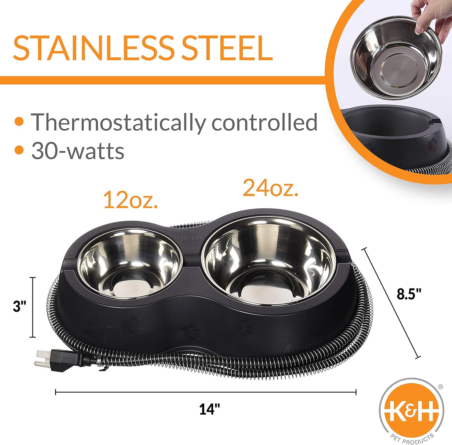 K&H PET PRODUCTS Outdoor Heated Kitty House, Outdoor Dining Room & Heated Thermo-Kitty Café, Olive