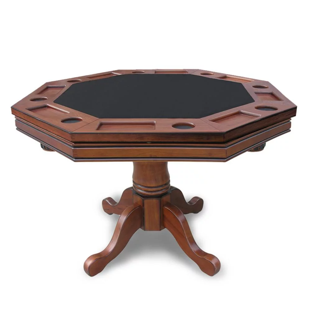 Blue Wave BG2366 Kingston Walnut 3-in-1 Poker Table with 4 Arm Chairs