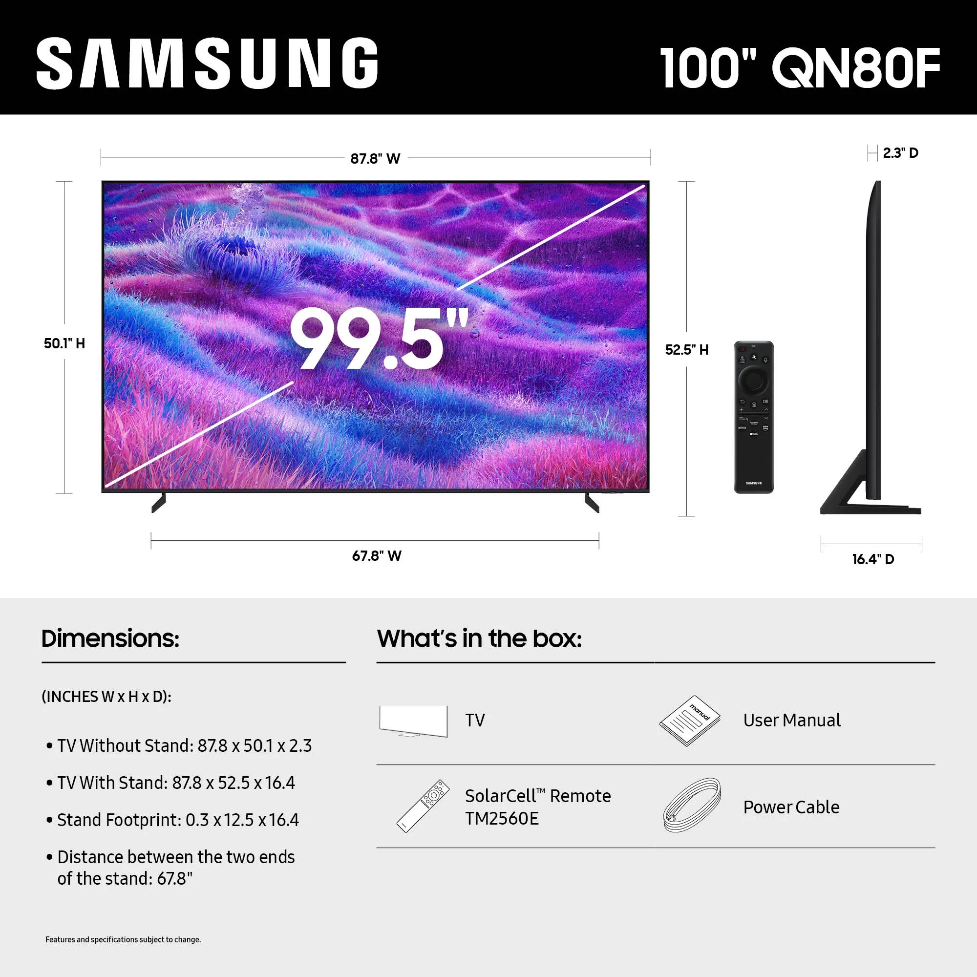 Samsung 100" Class Neo QLED 4K QN80F Samsung Vision AI Mini LED Smart TV 2025 - QN100QN80FFXZA