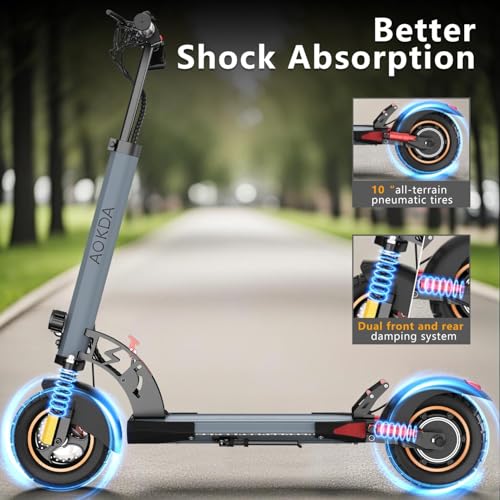 Electric Scooter Adults, 800W Motor & 28 MPH Portable Folding Commuting Eletric Scooter, Up to 22 Miles Range, 10" Off Road Tires e Scooter, Dual Brake & Dual Suspension Scooter for Adult E-Scooter