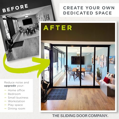 TSDC Narrow 48"x80" 2-Pane Modern Interior Sliding Glass Doors Room Dividers with Aluminum Framed Clear See-Through Tempered Glass for Residential & Commercial Spaces (Silver, 48" W x 80" H)
