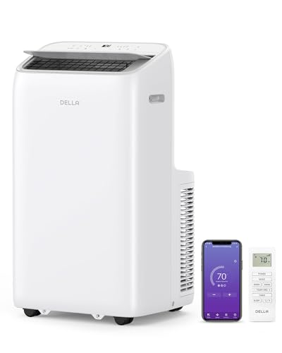 Della 14000 BTU Smart Inverter Ultra Quiet Energy-Saving Portable Air Conditioner, Cools Up To 450 Sq. Ft, with Remote & App Control, Dehumidifier & Fan, Sleep Mode.