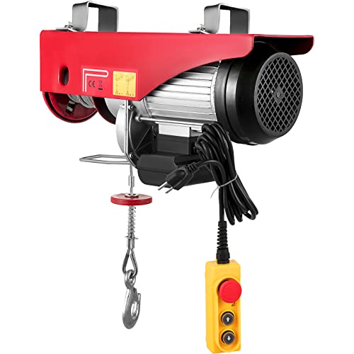 VEVOR Electric Hoist, 2200LBS Electric Winch, Steel Electric Lift, 110V Electric Hoist with Remote Control & Single/Double Slings for Lifting in Factories, Warehouses, Construction Site, Mine Filed