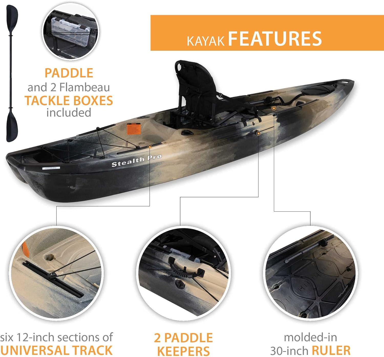 Lifetime 90958 Stealth Pro Angler 118 Fishing Kayak