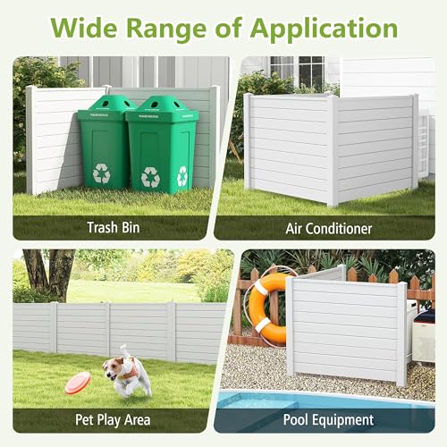 48" W X 48" H Privacy Screen, Privacy Fence Panels, Air Conditioner Fence Pool Equipment Enclosure trash can hider outdoor, Privacy Fence Kit, for Outside Vinyl Privacy Fence for Yard, 2 Panels (Colo