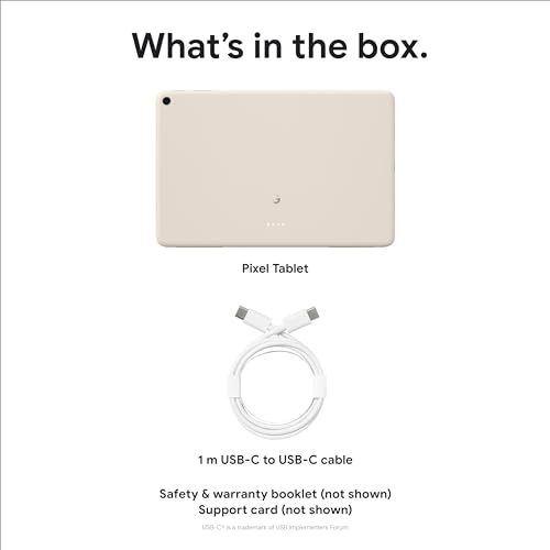 Google Pixel Tablet with Charging Speaker Dock - Android Tablet with 11-Inch Screen, Smart Home Controls, and Long-Lasting Battery - Porcelain/Porcelain - 128 GB