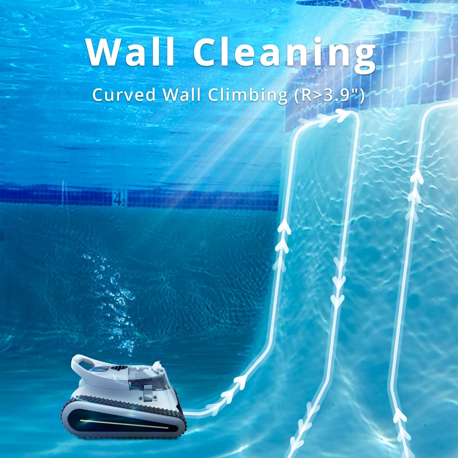 Seauto Crab Pool Vacuum, Cordless Robotic Pool Cleaner for Inground Pools, Wall Climbing, Sonar Navigation