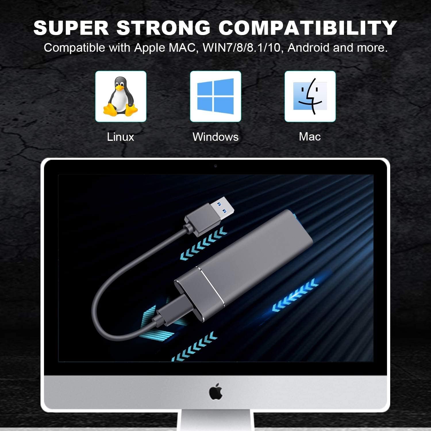 External Hard Disk 2TB Ultra Thin Hard Disk usb3 1 Portable Hard Disk Compatible with Laptop Desktop 2T - Black