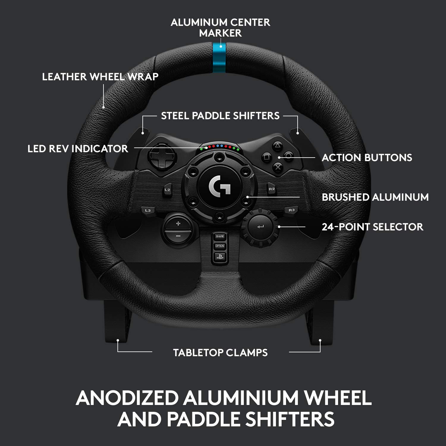 Logitech G923 Racing Wheel and Pedals Trueforce Sim Driving Wheel For PC, PS4, PS5 Shifter