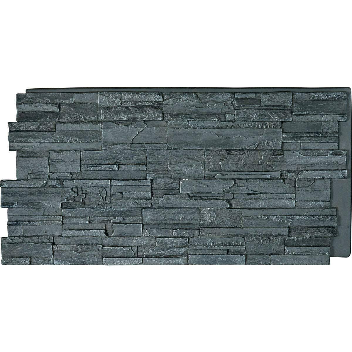 Cascade Stacked Stone, Stonewall Faux Stone Siding Panel (Slate Gray)