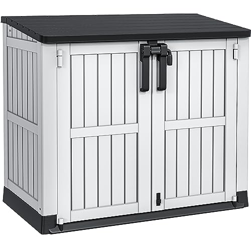 YITAHOME 8x6.2FT Outdoor Storage Shed w/o Floor, All-Weather Plastic Shed with Lockable Doors, Window & Vents, Plastic Tool Shed for Backyard, Patio, Poolside, Lawn, Gray
