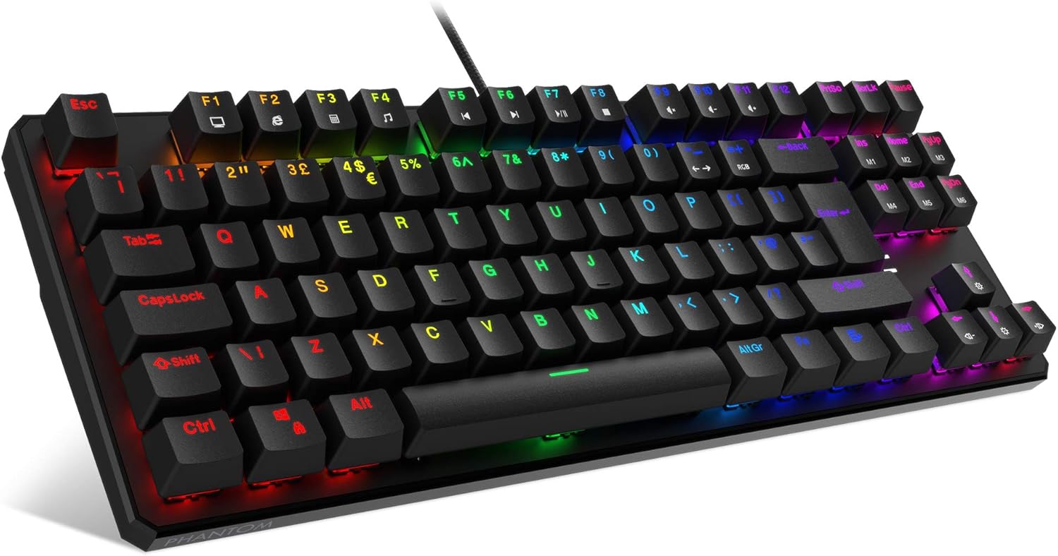 Tecware Phantom 87 Key Mechanical Keyboard, RGB led, Outemu Blue Switch