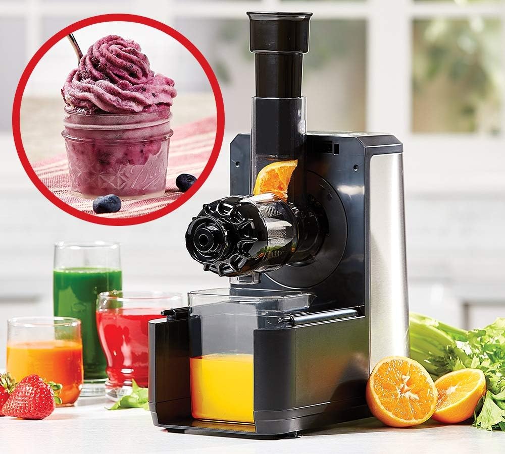 Emeril Lagasse Pasta & Beyond, Automatic Pasta and Noodle Maker with Slow Juicer - 8 Pasta Shaping Discs Black