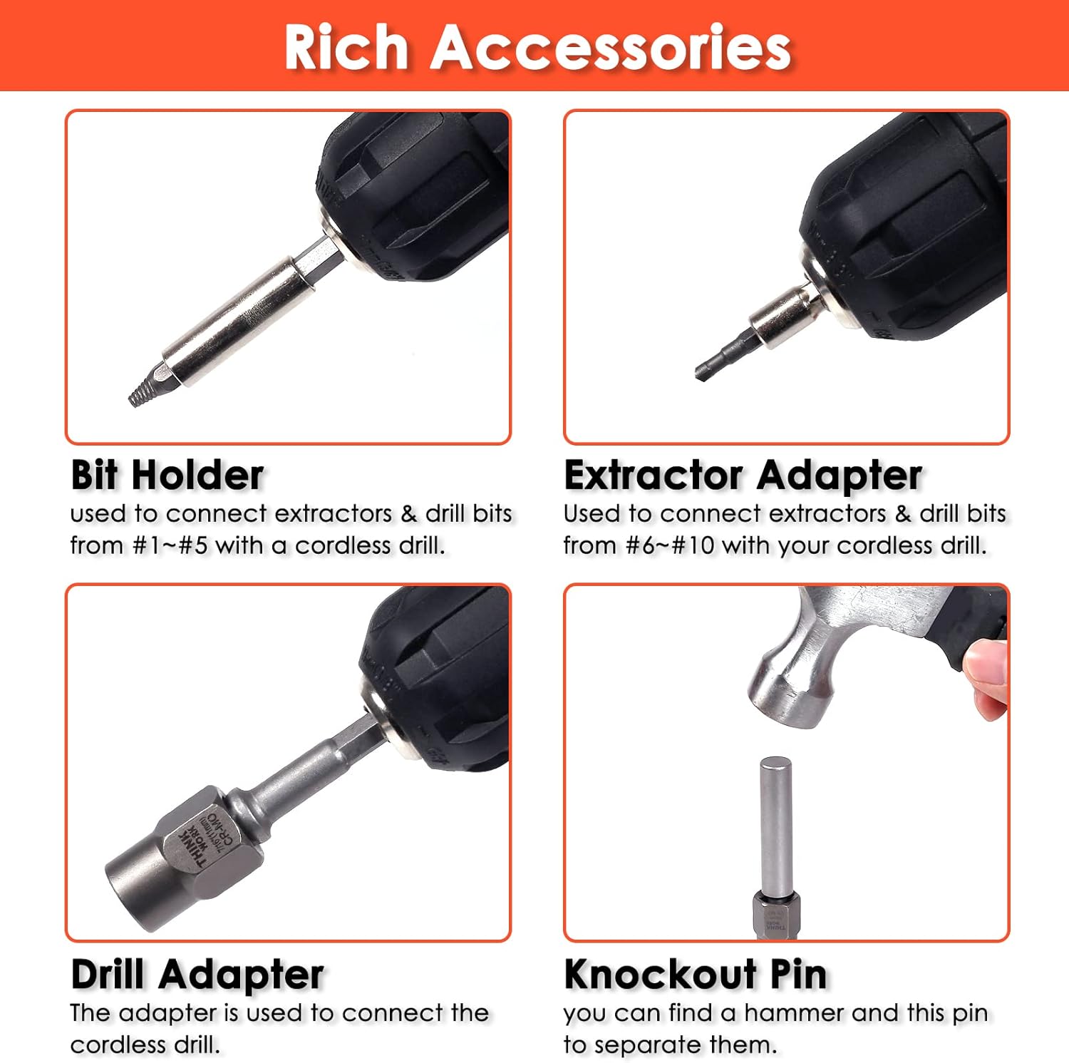 THINKWORK Damaged Screw Extractor Set & Bolt Extractor Set, HSS 6542 (68 HRC), 39-Piece Stripped Screw Remover, Lug Nut Remover for Removing Damaged, Frozen, Rusted, Rounded-Off Bolts, Nuts & Screws Pack of 2
