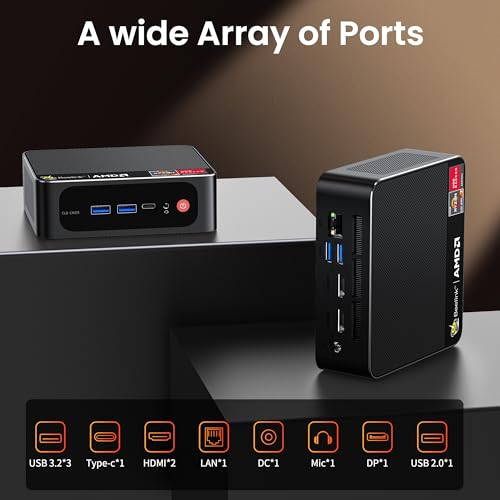 Beelink Mini PC AMD Ryzen 7 5800H Up to 4.4GHz 8C/16T, SER5 16GB RAM 1TB SSD Graphics 8core 2000 MHz, M.2 SSD NVME 2280 Mini Computer WiFi 6/BT5.2/HDMI/DP/USB3.2,Gaming/Office