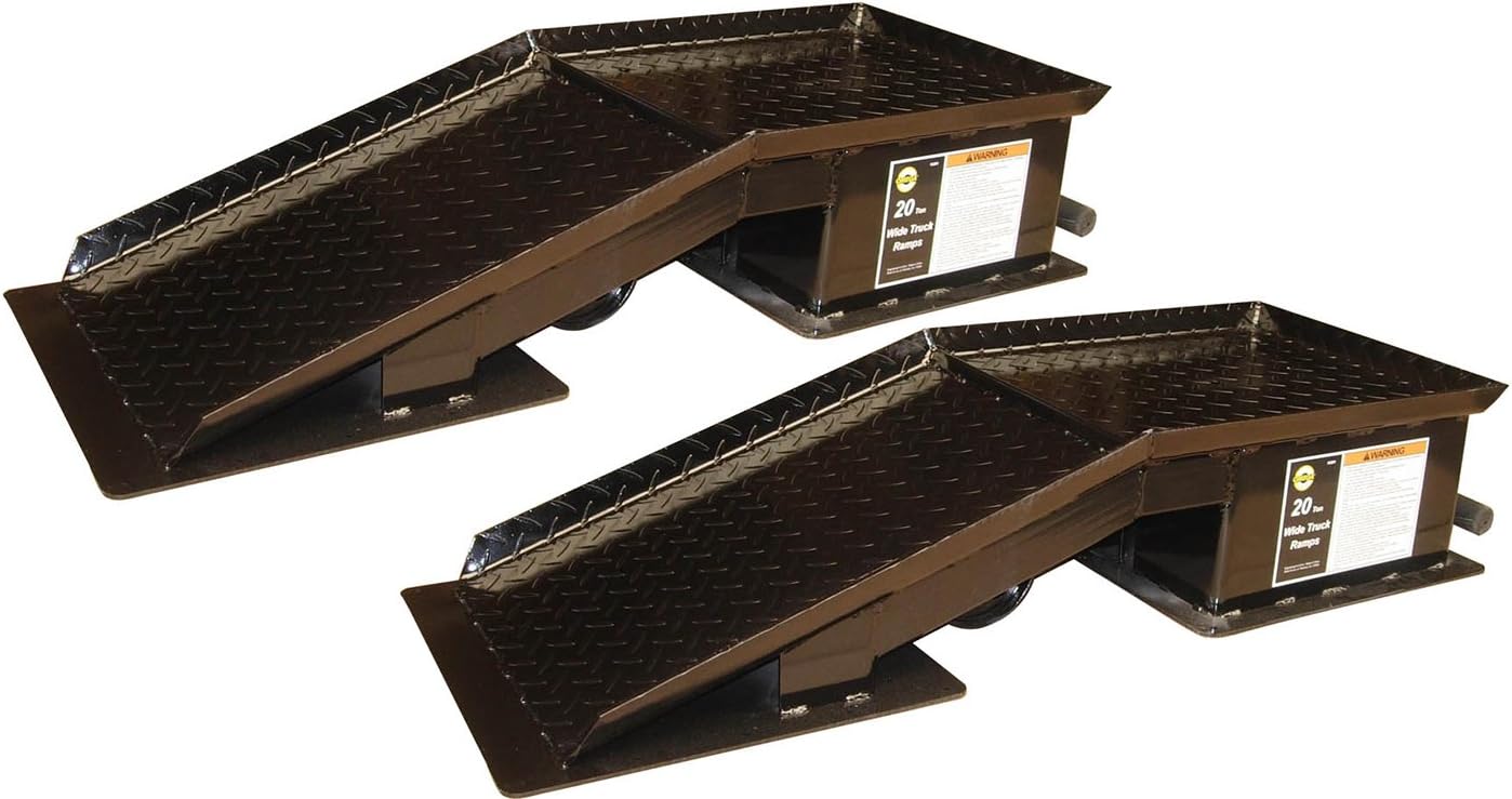 Omega 93201 Black Wide Truck Ramp - 20 Ton Capacity