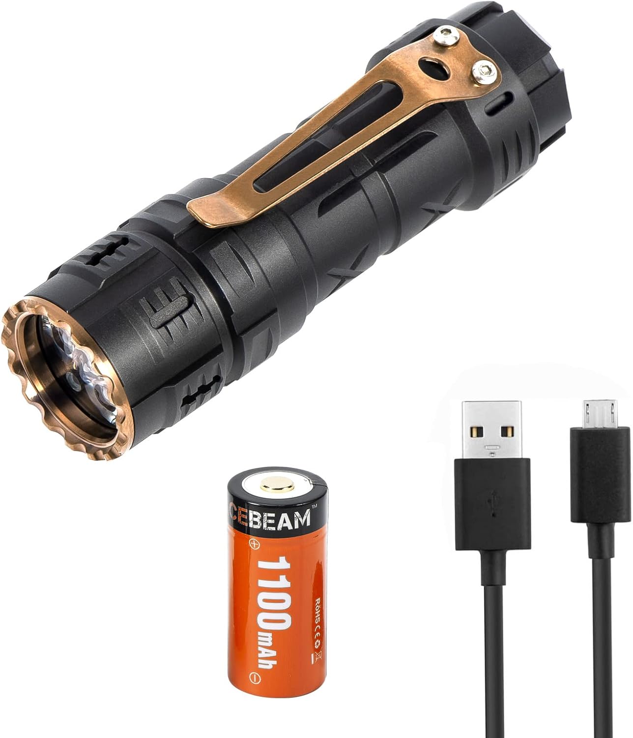 ACEBEAM TK17 EDC Flashlight 2300 Lumens 146 Meters CRI90+ Slim Pocket Flashlight Equipped with 18350 USB Rechargeable Battery for Camping and Hiking
