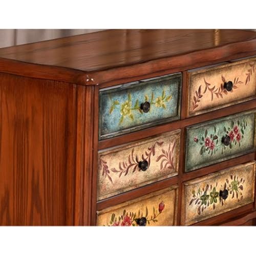 Bufetera Solid Wood Sideboard Rural Entrance Cabinet Living Room Entrance Storage Hand-painted Storage Cabinet