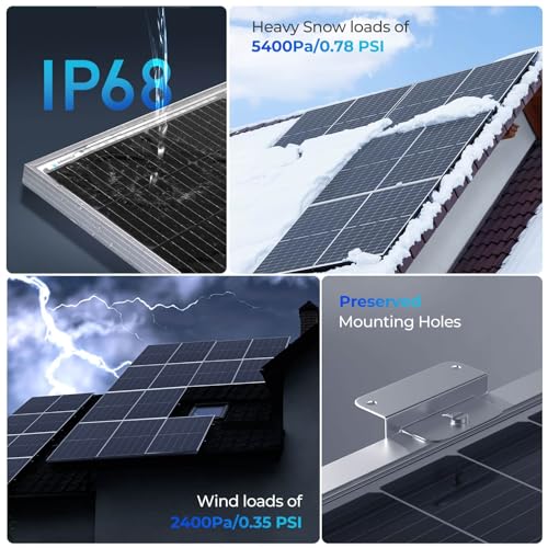 Renogy 1100W Solar Panels 2pcs 550 Watt 12/24 Volt Monocrystalline PV Power Charger On/Off-Grid Solar System for Rooftop Charging Station Farm Yacht and Garden