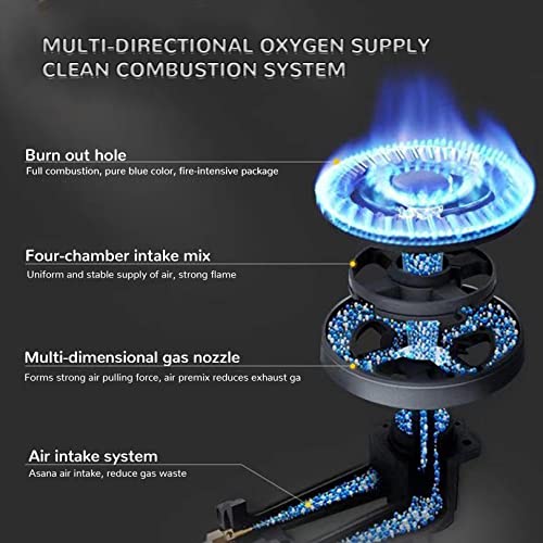 Gas Cooktop Single Burners,18 Inches Portable Built-in Gas Hob LPG/NG Dual Fuel Easy to Clean for RVs, Apartments, Outdoor
