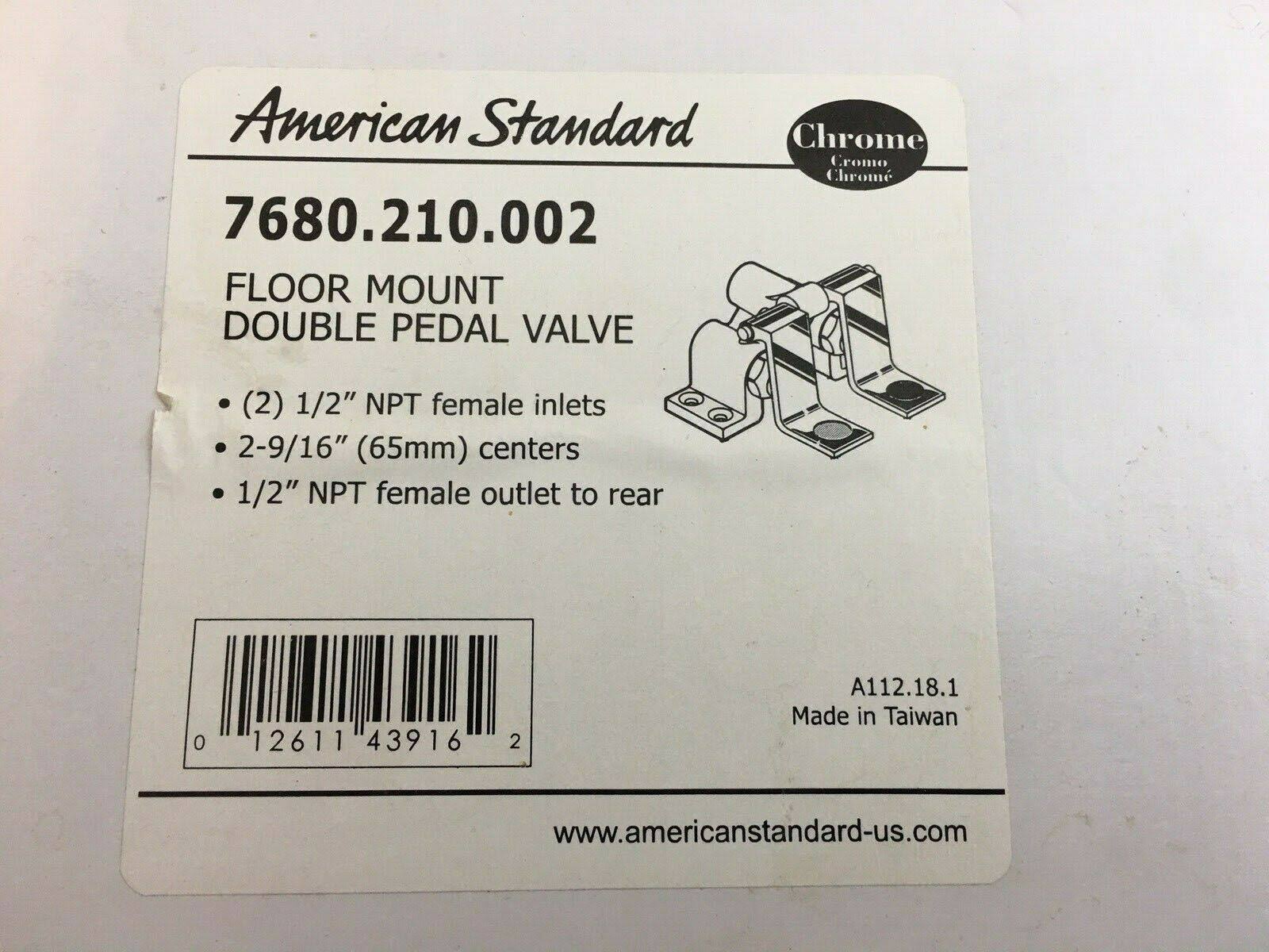 American Standard 7680.210.002 Floor Mounted Double Pedal Valve - Chrome
