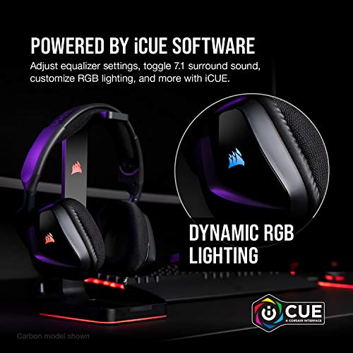 CORSAIR VOID RGB ELITE Wireless Gaming Headset – 7.1 Surround Sound – Omni-Directional Microphone – Microfiber Mesh Earpads – Up to 40ft Range – iCUE Compatible – PC, Mac, PS5, PS4 – White