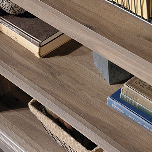 Sauder 5 Tier Book Shelf Wooden Bookcase Multipurpose Bookshelf for Home Office, Living Room, in Chalked Chestnut