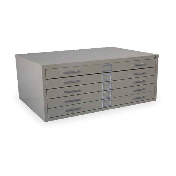Zoro Select 2CLA4 Cabinet,flat File,5 Drawer,putty