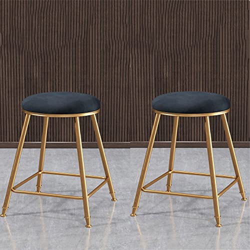 Set of 2 Bar Stools, Counter Stools with Footrest Upholstered Height Kitchen Chairs Breakfast Barstools for Pub Coffee Home Dinning Artists Studio Use