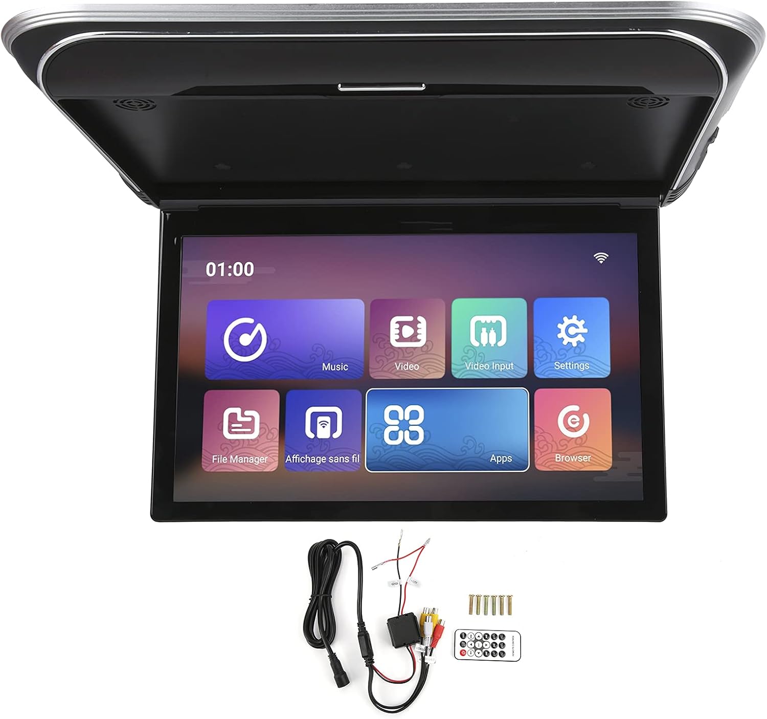 Car Roof Monitor,15.6in Car Roof Monitor for Bus Full Format Player MP5 1080P with USB HD Input Atmosphere Lighting