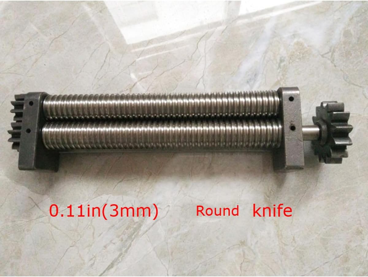 INTBUYING 110V Thickness Adjustable Pasta Maker Noodle Machine 550W Electric Stainless Steel Noodle Machine with 3mm Round Knife Noodles For Home and Business Use