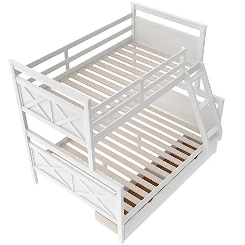Twin Size Loft Bed with Wardrobes and 2-Drawer Desk,Multifunction Storage Wood Bunk Bed Frame,w/Cabinet,Space-Saving Design,Slat Support,for Kids Teens Girls Boys Bedroom,Gray