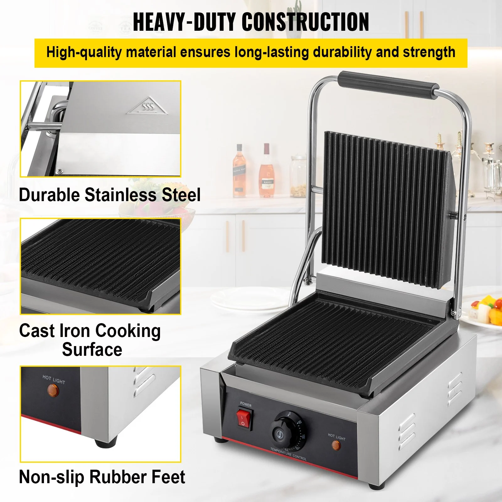 1800W Electric Sandwich Bread Toaster Press Maker