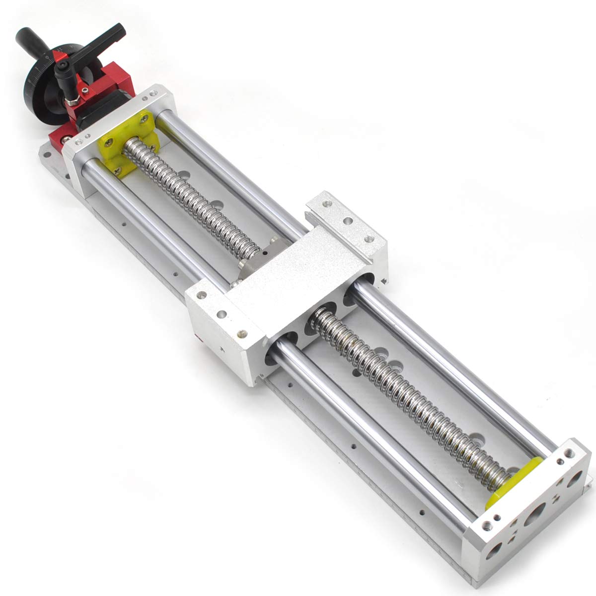 Linear Stage Actuator 100mm Ballscrew 1605 Double Optical Axis Linear Rail Guide Manual Slide Stage C7 with Ruler for CNC Router Z-axis