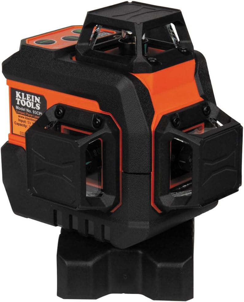 Klein Tools 93CPLG Compact Self-Leveling Laser Level, Bright Green 360-Degree Laser Planes, Rechargeable, Magnetic Mount